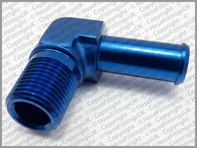 1/8 NPT To 9mm 10mm (3/8) 90 DEGREE ELBOW PUSH ON BARB TAIL Hose